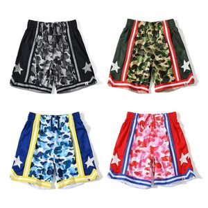 Shorts mans outdoor dames slijtage sportkleding camouflage stip modieus camo mesh ademende grote sterren designer basketbal liefhebbers bokser broeken