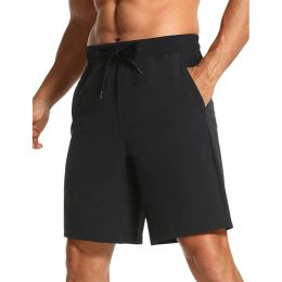 Shorts shorts pour hommes d'entraînement sans doublure shorts à sec rapidement de la gym sportive courte avec des poches pantalon jogger