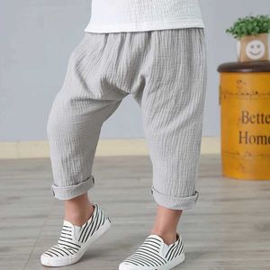 Pantalones cortos pantanos de lino verano 1-6 años para mujer de color sólido lino pantalones para hombres harem pantantsl2403