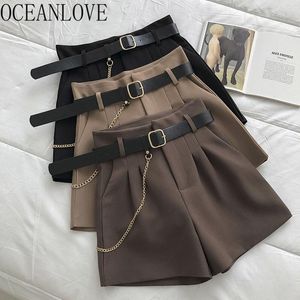 Shorts Oceanlove Chians Women Solid 2022 Spring Summer High Taist Ropa Mujer Vintage Corée Fashion Courte Short Femme Zipper
