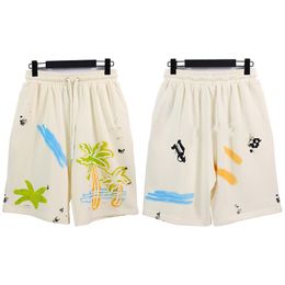 Pantalones cortos para hombres diseñador para mujer árbol de coco alfabeto impreso ropa de playa de verano casual