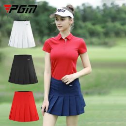 Shorts pgm femmes hautes taille golf jupe courte dames élastique ceinture plipe de jupe filles antiéxposition pantalon skorts golf mince