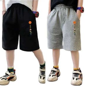 Pantalones cortos Mompers Summer Boys Space pantalones de algodón Traje de playa para niños con bolsillos para niños Sports Sports Beach Shorts 3-14Y WX5.22