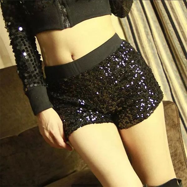 Short Brillant Mini Paillettes Hip-Hop Night Club Jazz Dancer Paillettes Détails Pole Dancing Clubwear FX2029 220427