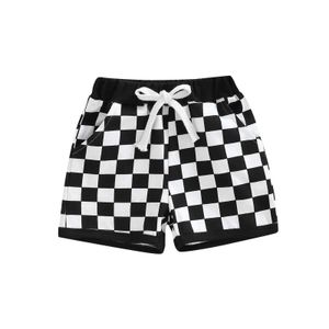 Shorts Shorts 2022-05-04 lioraitiin 0-3 años pantalones cortos de bebé con pantalones lisos elásticos a cuadros WX5.22