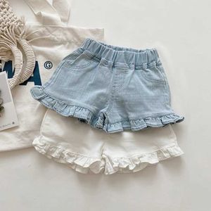 Shorts shorts Summer Childrens shorts solide court denim fille plissée short adolescent jeans wx5.22