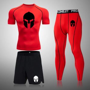 Shorts Sparta Men's Sportsswear Compression Costumes Training Clothing Set Jogging Sports Rashguard Running T-shirt Workout Gym Shorts