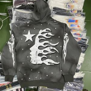 hellstar sweat à capuche graphique tee requin pull pull avec poche hommes hauts hommes femmes sweats à capuche sweat