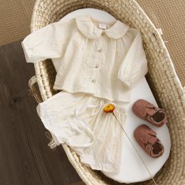 Shorts Spring Summer Baby Girl Clothes Ensembles en dentelle Coton Tops + Shorts Toddler Baby Girl Vêtements