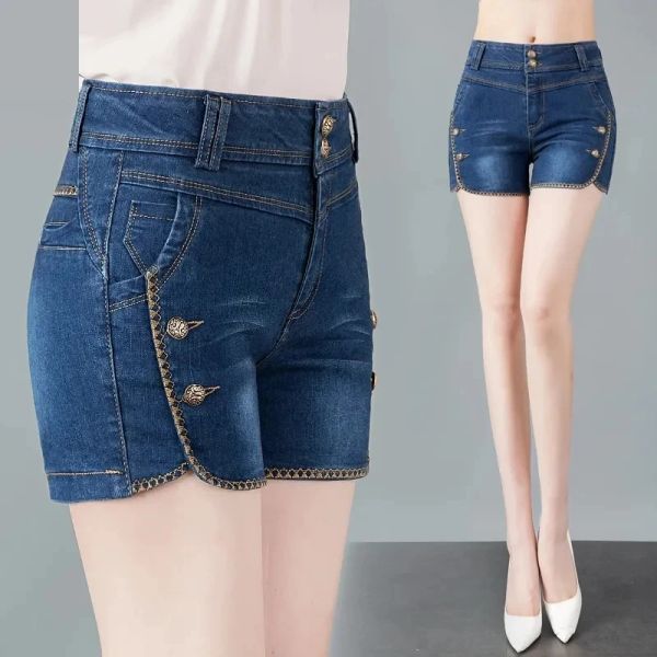 Shorts Stretch Denim Shorts Femme NOUVEAU ÉTÉ MINE CORÉAN CORÉAN HAUTE TUBE DRAIT