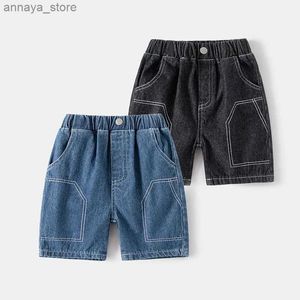 Shorts Summer Cool Childrens Vêtements garçons en denim shorts élastiques taies pour enfants pantalon intermédiaire