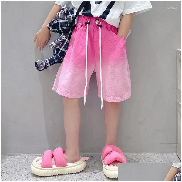 Shorts Summer Girls Gradient Jeans Childrens Fashionable Casual Middle Pantal