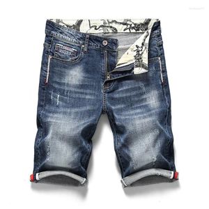 Shorts zomer heren stretch korte jeans mode casual slank fit hoogwaardige elastische denim mannelijke merk kleding