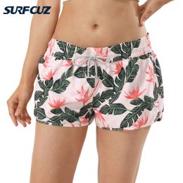 Shorts surfcuz femmes nage shorts rapides de plage sèche shorts à cordon sportif shorts féminins de maillot de bain bas surf.