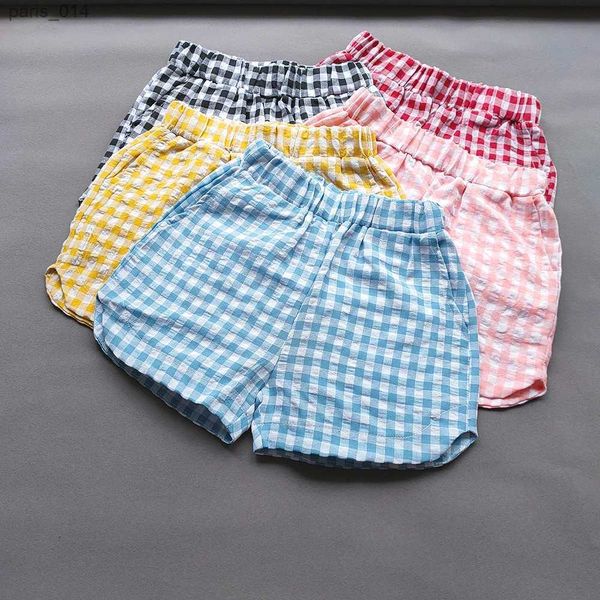 Pantalones Cortos Pantalones Cortos A Cuadros para Niñas Dulces Pantalones Cortos Divididos De Algodón para Niños Coreanos De Verano Pantalones Cortos Informales De Moda para Niños Pantalones Calientes Ropa para Niños