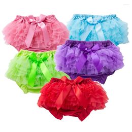 Shorts en gros 5 pièces/lot, pantalons courts mignons pour bébés filles, couches de coton Tutu à volants, Bloomer, couleur unie, couvre-couches pour enfants