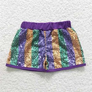 Shorts en gros RTS Vêtements à paillettes pour bébés filles Violet Vert Or Rayé Enfants Boutique Enfants