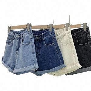 Shorts Femmes Denim Vintage Summer Basic Simple All-Match Vente chaude Taille haute Loisirs Ulzzang Dames Streetwear Chic Classique Ins N2Gv #