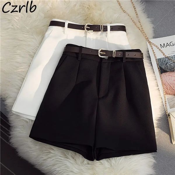 Pantalones cortos mujeres cintura alta sólido verano est ropa de mujer tierna elegante harajuku minimalista con clase acogedor suave versión coreana 240320