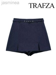 Shorts Damesstijl Kleur Tailleriem Versier Mode en slanke korte broek ldd240312