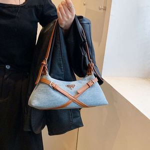 Schoudertas Merkkorting Damesmode Veelzijdige crossbodytas met kleine waarde Minimalistische handtas Denim onderarm voor dames