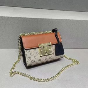 Schoudertas Crossbodytas Designertas Stijlvolle kleine vierkante damestas met gouden ketting is een onmisbare dagelijkse accessoire-geldtas, cameratas