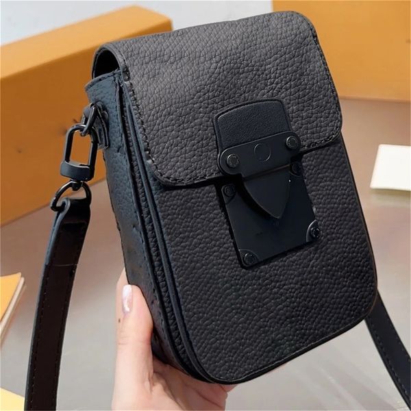 Bolso De Hombro Bolso De Diseñador Bolso Bandolera Bolsas De Mensajero Hombres Mujeres S Cerradura Vertical Cartera Portátil Monedero Bolso De Lujo Compartimento Para Teléfono Cuero Taurillon