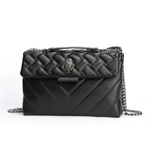 Sac à bandoulière Kurt Geiger avec chaîne en losange noir, grande capacité, sac à main de luxe de styliste pour femmes, sac carré de marque tendance