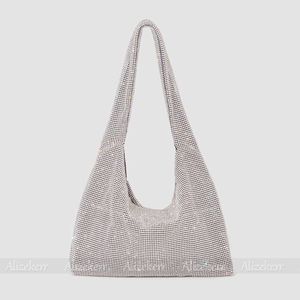 Sac à bandoulière Brillant Bleu Strass De Luxe Designer Cristal Soirée Embrayage Sacs À Main et Sacs À Main De Mariage De Haute Qualité 230509