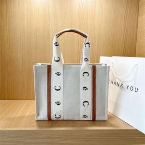 Schoudertas boodschappentassen letter print streep avondtassen grote capaciteit banvas vrouwelijk Japanse casual handbag269a