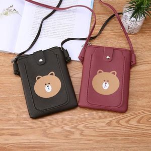 Sacs à bandouliers 1 PCS Fashion Ladies Mini Messenger Sac fille Multifinection Cartoon Phone Mobile Pu Leather Handbag Wallet