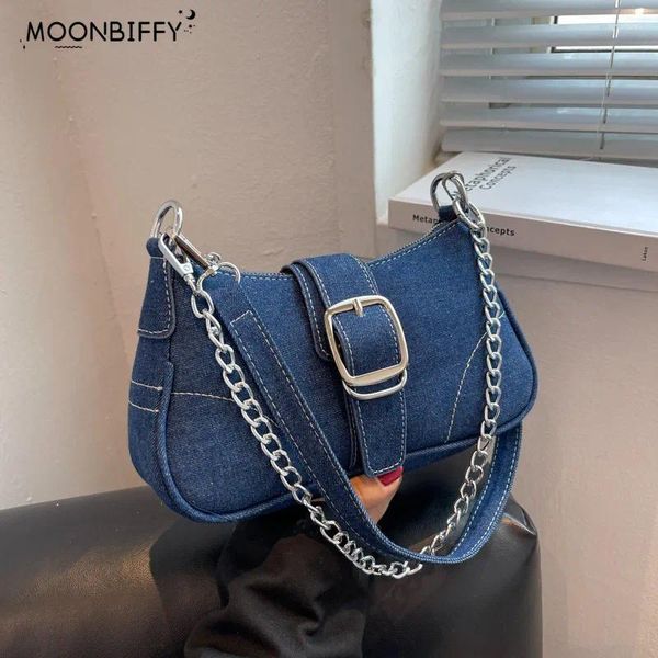 Sacs à bandoulière 2023 Dames Denim Chaîne Sac Mode Tendance Messenger Haute Qualité Casual Aisselles Femmes