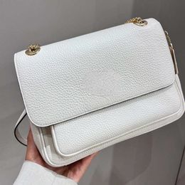 Schoudertassen 2023 Nieuw lychee patroon Klare 25 Flap Organ Bag Classic Old Flower Armpit Chain Bag One Shoulder Messenger For Women