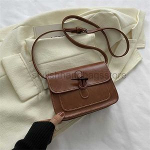 Bolsos de hombro 2023 Spring Summer Mujeres Vintage Crossbody Bags Pu Cuero de cuero Moldia Moda Moda Femenina de bolso cuadrado pequeño Stylishhandbagsstore