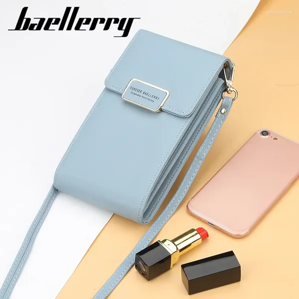 Bolsos de hombro 2024 Marca Largo Vintage Mujeres Messenger Straps Bag Titulares de tarjetas Teléfono celular Bolso de bolsillo Monedero de las señoras