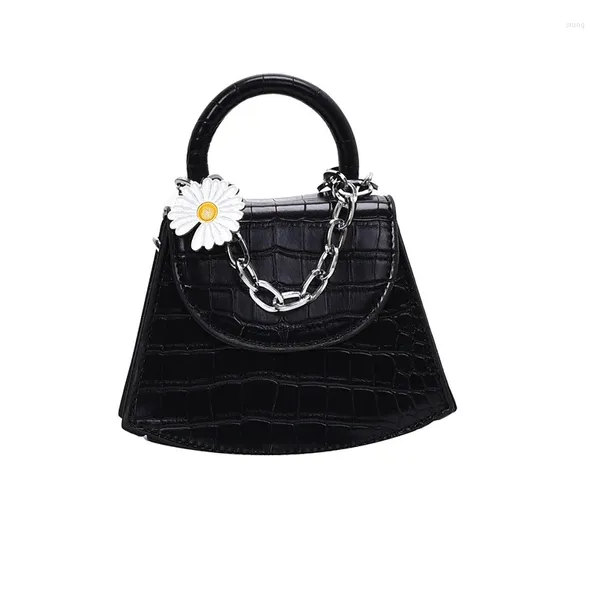 Sacs à bandouliers 2024 Crocodile Pu Leather Trapezoid Forme Little Daisy Pendre décoratif Pendre littéraire Chaîne à main