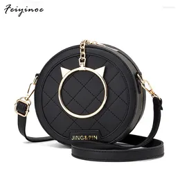 Sacs à bandouliers 2024 Fashion Elegant Female Round Bag Summer Quality Pu Leather Women's Designer Handbag Chain Messenger Messenger