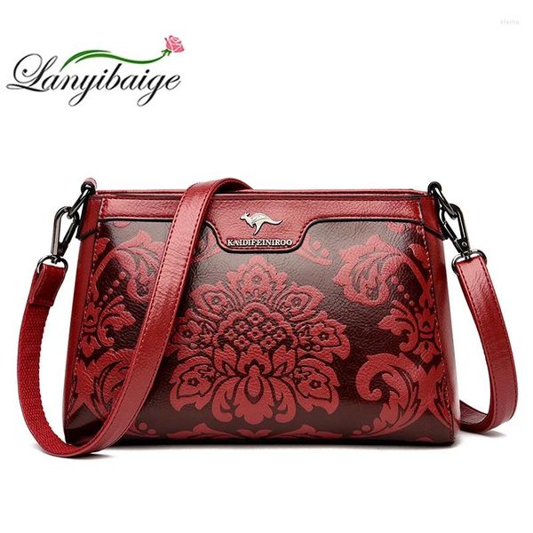 Bolsos de hombro 2024 Patrón de moda PU Bolso de cuero Messenger Mujerías para mujeres de alta calidad