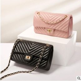 Bolsas de hombro 2024 Fashion Sheepskink Chain Mujer Mujer bolsas diagonales individuales