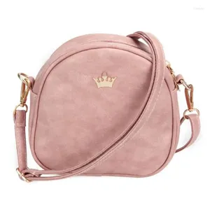 Sacs à bandoulière 2024 Mode Petites Femmes Sac Couronne Rivet Messenger Couleurs Solides PU Cuir Dames Bandoulière Sac À Main