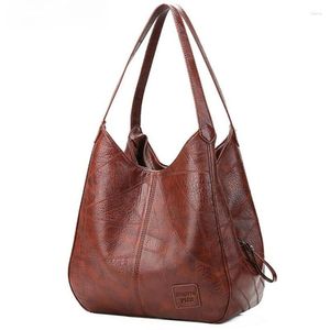 Sacs à bandouliers 2024 High Capcaïty Soft Pu Leather Vintage Femmes Hands Bag Cortiques Designers Femelle Top-Handle