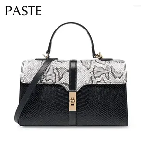 Schoudertassen 2024 Luxe Serpentine Rundleer Vrouwen Handtas Werk Kantoor Dame Messenger Bag Hoge Kwaliteit