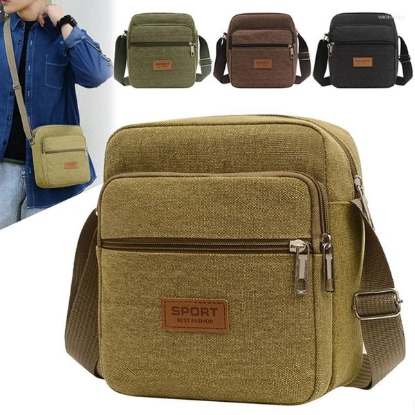 Bolsas de hombro 2024 Sidebag para hombres para bolso cruzado de negocios Moda Versión coreana Lona de gran capacidad Mensajero único