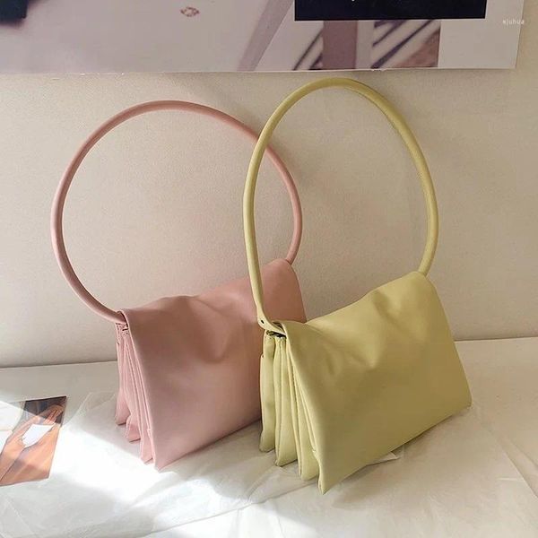 Bolsos de hombro 2024 Juego de nicho Color Macaron Bolso Axila Soft Soft Multi-Shayer Fashion Fashion Baguette Bag Bags Mayor Fomen Bols