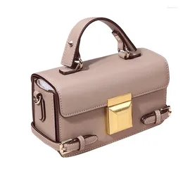 Sacs à bandoulière 2024 Style doux couleur bonbon femmes boîte sac fendu en cuir filles messager serrure bandoulière femme