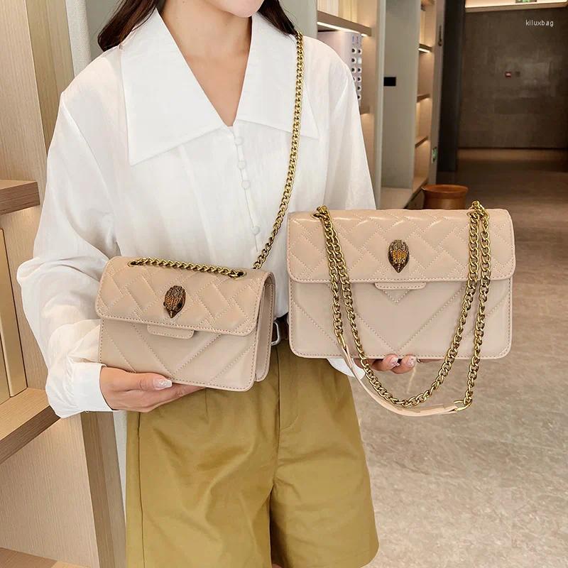 Shoulder Bags 2024 Women Handbag for Girls Chains Cross Body Bag Brand Designer Clutch Causal PU Purse and Solid Color