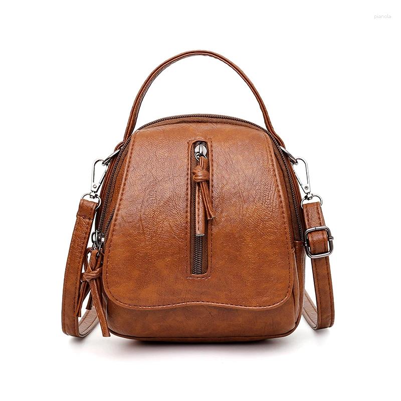 Shoulder Bags 2024 Women Leather Handbags Soft Sac A Main Crossbody For Messenger Vintage Flap Bag