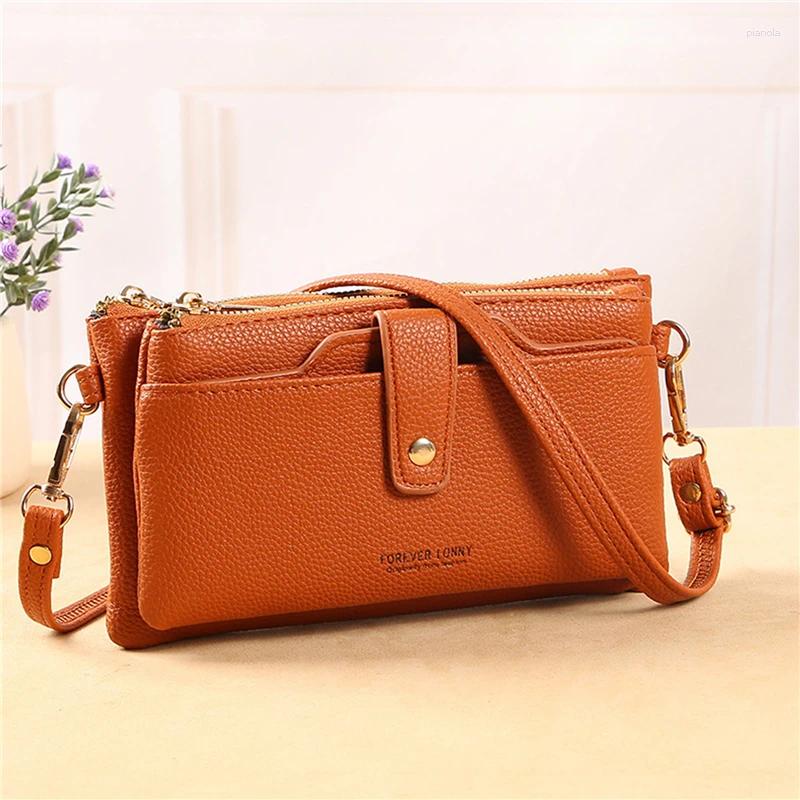 Shoulder Bags 2024 Women Multifunctional PU Leather Bag Large Capacity Crossbody Messenger Ladies Phone Pouch Purse Card Holder