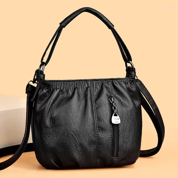 Bolsos de hombro 2024 Bolso plisado de mujer Tela de moda y versátil Suave Crossbody portátil