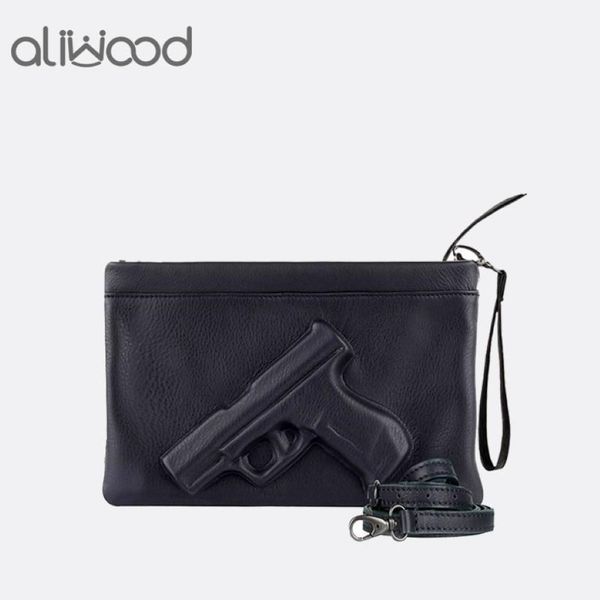 Sacs à bandoulière 3D Imprimer Gun Pistolet Sac Marque Femmes Chaîne Messenger Designer Embrayage Bourse Dames Enveloppe Embrayages Bandoulière Bolsas237h